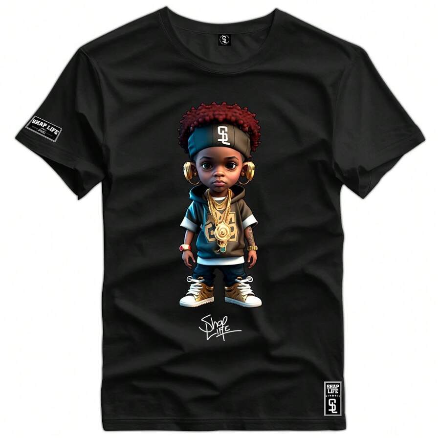 Men T-Shirts - 黑色 - 查看 1