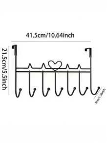 1pc 7-Hook Over Door Organizer - Great For Hanging Towels, Clothes, Hats, Purses, Robes, Random Color - Multicolor - View 7