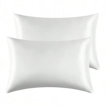 2 Pacotes de Fronhas de Cetim Acetinado Brancas para Cabelo - Fronhas de Cetim com Fechamento Envelope, Cetim Aprimorado Semelhante a Fronhas de Seda para a Pele, Capas de Travesseiro Macias - Branco - Visão 4