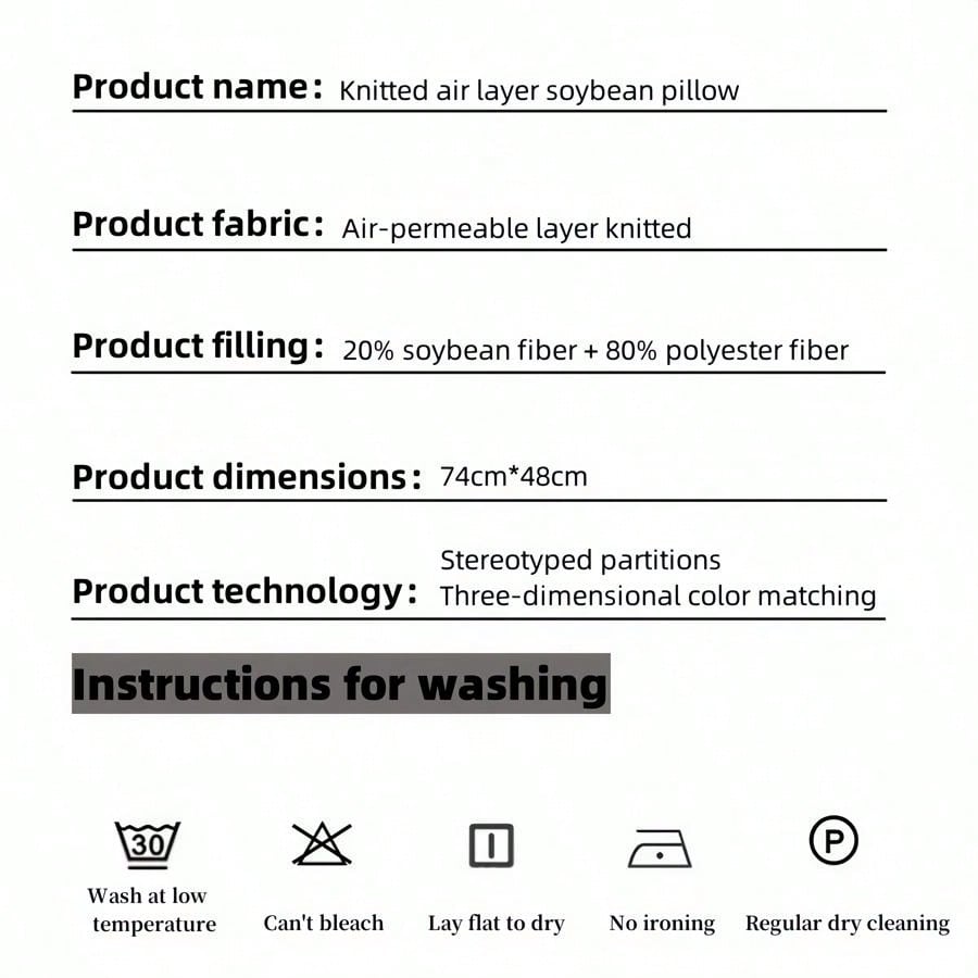 HighDensity Knitted Fiber Neck Pillow, Cervical Spine Support, Anti