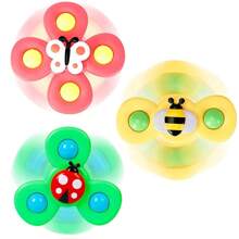 3pcs Baby 1-2 Years Old Sucker Rotary Toy Busy Worm Spinner To Calm Restless Emotions Featuring Colorful Sensory Toys Suitable For Highchairs/Tables/Windows/Travel