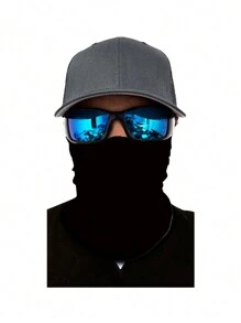 Sun Protective Anti UV All Black Polyester Mulifunctional Tube Bandana Cycling Ski Mask - Black - View 1