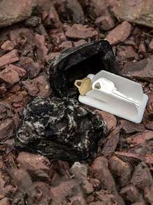 1 cái Ẩn giấu Spare Chìa khóa Fake Rock , Màu xám Ngụy trang đá Chuyển nhượng An toàn , Thích hợp Đối với Ngoài trời Sân vườn Hoặc Sân trong An ninh Chìa khóa - màu đen - Xem 4