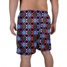 Men Beach Shorts - 黑色 - 查看 3
