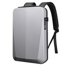 resilver 防盜防水ABS+PC硬殼筆電背包，帶USB充電口的城市薄背包，適用於15.6英寸電腦袋，帶TSA鎖的度假學校夏季通勤商務休閒黑色個性化禮物，適用於爸爸丈夫男朋友旅行背包父親節禮物大學書包新生入學用品多功能宿舍大學 - 黑色 - 查看 10