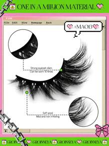 GROINNEYA Cat Eye Eyelashes 5 Pairs Faux Mink Lashes Fox Eye Lashes Natural Look Eyelashes Lash Extension Makeup Tools(3DMAO-13) Strip Lashes,Lashes,Eyelashes,Fake Lashes - Black - View 4