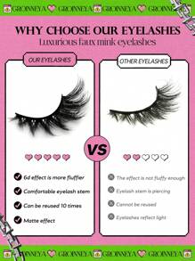 GROINNEYA Cat Eye Eyelashes 5 Pairs Faux Mink Lashes Fox Eye Lashes Natural Look Eyelashes Lash Extension Makeup Tools(3DMAO-13) Strip Lashes,Lashes,Eyelashes,Fake Lashes - Black - View 7