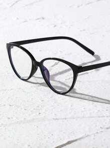 一副女士几何框经典透明塑料眼镜，适合阅读、办公、返校季佩戴，保护眼睛 - 無色 - 查看 5