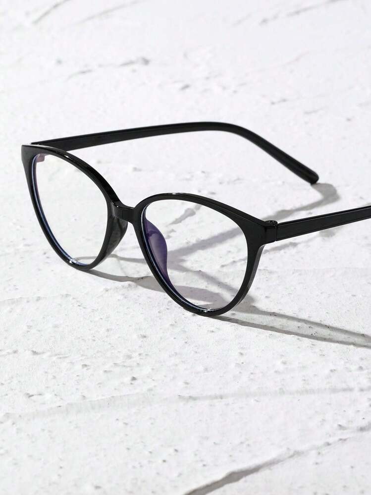 一副女士几何框经典透明塑料眼镜，适合阅读、办公、返校季佩戴，保护眼睛 - 無色 - 查看 4