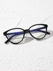 一副女士几何框经典透明塑料眼镜，适合阅读、办公、返校季佩戴，保护眼睛 - 無色 - 查看 4