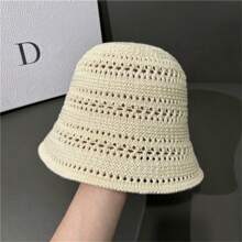 1 pezzo Cappello a secchiello traspirante da donna, Cappello a secchiello elegante di colore solido, adatto per l'uso quotidiano e lo shopping in primavera ed estate carino