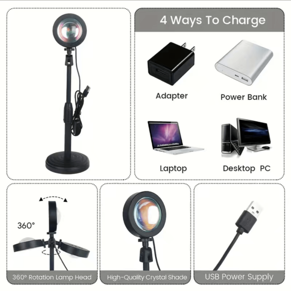 1pc Sunset Lamp, 16 Colors Sunset Projection Lamp With Remote, Sunset