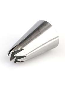 2pcs/set Stainless Steel Piping Nozzle, Silver Piping Tip For Baking - Silver - View 3