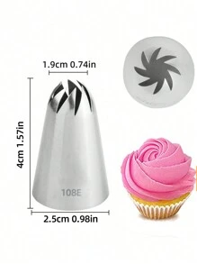 2pcs/set Stainless Steel Piping Nozzle, Silver Piping Tip For Baking - Silver - View 2