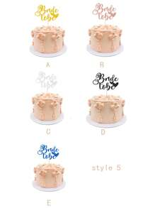 Wedding Bride To Be Cake Toppers For Bridal Shower Party Baking Decoration, Gold/Silver/Rose Gold/Black/Blue - Black - View 4