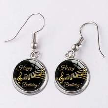 2 Miếng ( 1 đôi ) Không giới tính Nhiều màu Dấu âm nhạc Hình dạng Hoa tai , Sành điệu Thép không gỉ Pha lê thủy tinh Tròn Cái móc Hoa tai Thích hợp Cho du lịch , Buổi tiệc , Nhảy , Mặc hàng ngày - Nhiều màu - Xem 10