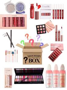 CAJA SORPRESA Ciega de Belleza Día Set de maquillaje caja de regalo de cosmético incluidos son Lápiz de cejas, sombra de ojos, máscara de pestañas, colorete, delineador de ojos, barra de labios, perfilador de labios, base de maquillaje, base de maquillaje en crema, polvos, polvos sueltos y mucho más. - 15PCS - Ver 1
