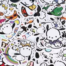 Sanrio 60Pcs/Box Small Hello Kitty Kuromi Cinnamoroll Pochacco Stickers DIY Laptop Phone Diary Cute Cartoon  Kitty Cat Sticker(Some Parts May Be Random)(New And Old Packaging Random)
