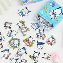 Sanrio 60Pcs/Box Small Hello Kitty Kuromi Cinnamoroll Pochacco Stickers DIY Laptop Phone Diary Cute Cartoon  Kitty Cat Sticker(Some Parts May Be Random)(New And Old Packaging Random)