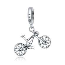WOSTU 1pc 925 Sterling Silver Vintage Car Train Bead Cool Motorcycle Bicycle Pendant Charm Fit Women Female DIY Braclete And Necklace Fine Jewelry Making