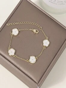 1 Pieza Pulsera De Moda De Flor Acrílica De Cinco Pétalos Para Mujer, Simple Y Elegante, Adecuada Para Todas Las Ocasiones - multicolor - Ver 3