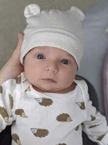 4套婴儿帽子和手套，婴儿针织手套，防抓伤套装，新生儿医院帽，男女宝宝通用 - 彩色 - 查看 5