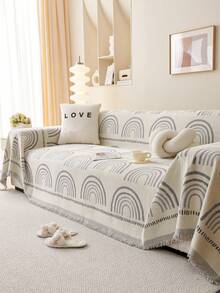 1個現代附底防滑沙發罩,四季通用,適用於沙發、桌布、野餐墊、臥室、客廳、辦公室、室外等。 - 淺灰 - 查看 7