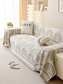 1個現代附底防滑沙發罩,四季通用,適用於沙發、桌布、野餐墊、臥室、客廳、辦公室、室外等。 - 淺灰 - 查看 3