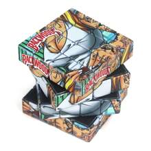 Square 60mm 4-Layer Creative Pattern Metal Grinder