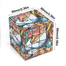 Square 60mm 4-Layer Creative Pattern Metal Grinder