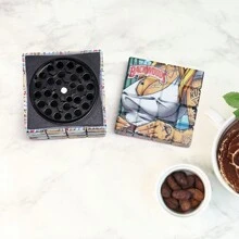 Square 60mm 4-Layer Creative Pattern Metal Grinder