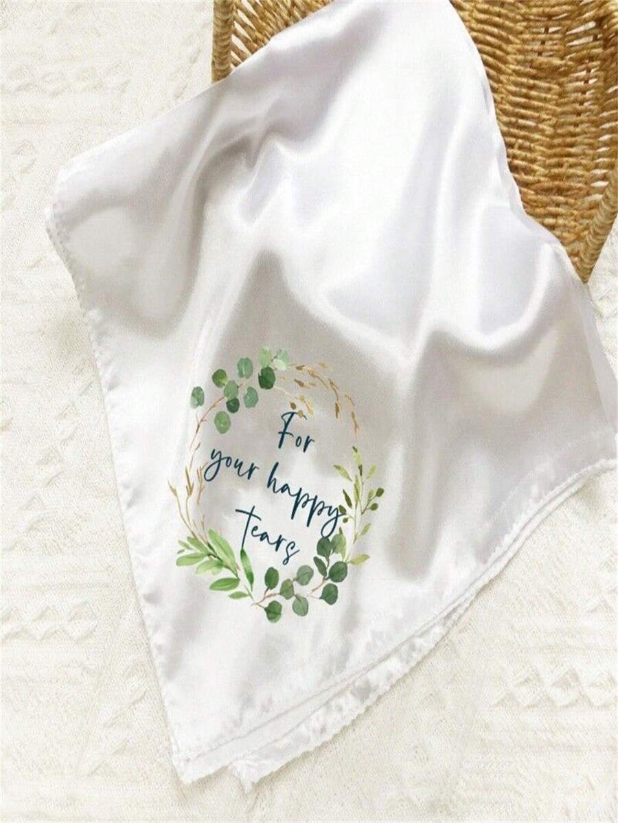 1入組婚禮裝飾，為您的幸福之淚絲巾，新娘派對裝飾用品 - 白色 - 查看 1
