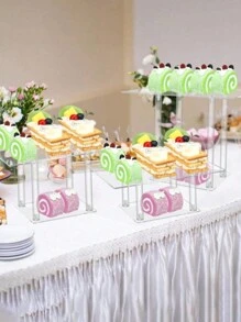 Acrylic Cake & Bread Display St, Clear Donut & Dessert & Pastry Display Shelf, Glass Show Rack, Transparent Storage Tray,Kitchen,Christmas Gift Back To School - Clear - View 4