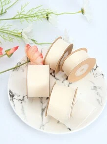1 Roll 1.5 Inch Wide Ribbon, 354 Inch Long Beige Sheer Ribbon, For Flower Gift, Present, Valentine's Day, Wedding, Festival, Bouquet, Cake Wrapping, Decoration, Bowknot, Satin Ribbon - Beige - View 6