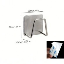 1 Giá phơi bồn rửa bằng thép không gỉ, Giá để miếng bọt biển không cần khoan, Giá để miếng bọt biển gắn tường, Giá để lỗ thoát nước bồn rửa bằng thép không gỉ - Bạc - Xem 2