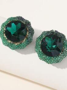 1pair Original Vintage Design High Fashion Round Shaped Punk Style Atmospheric Goddess Earrings For Nightclubs, Parties, Weddings, Banquets, Night Events And Romantic Dates