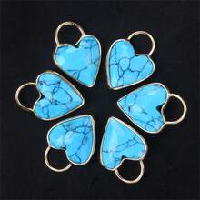 18mm Thạch anh tím thiên nhiên Wrapped Mặt dây chuyền trái tim Với dây chuyền , DIY Hình trái tim Vòng cổ xương đòn - mặt dây chuyền tình yêu cạnh - Xem 8