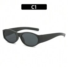 1 chiếc Kính râm nữ gọng hình elip thời trang mới 2024, phong cách châu Âu và Mỹ, kính râm đường phố, kính râm của người nổi tiếng trên Internet, kính râm đi biển - Xám - Xem 17