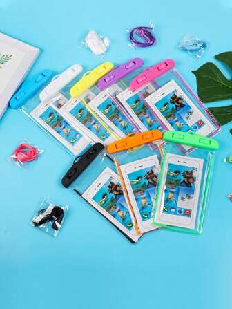 白色防水手机壳，休闲防水手机袋手机 PVC 包，适合度假海滩巡航必备运动包运动包度假包夏季必备游泳包游泳者热带海岸氛围沙滩包，适合游泳夏季岛屿度假海滩配件，适合女孩男孩男士女士