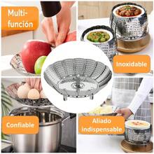 Vaporera o Rejilla retractil Para Verduras o huevos al Vapor De Acero Inoxidable - Plateado - Ver 4