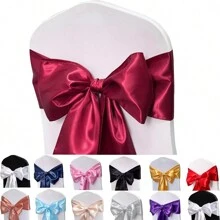 1pc Christmas/Wedding/Party Decorative Bowknot Chair Back Ribbon Sash