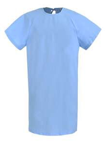 Bata Para Paciente 100% Algodon Comoda con Cintas Para Amarrar - Burdeos - Ver 1