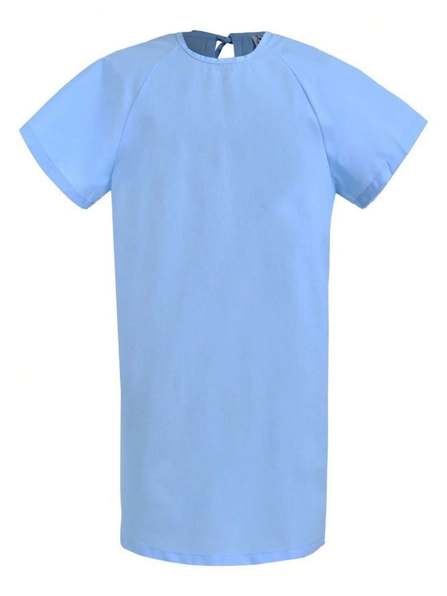 Bata Para Paciente 100% Algodon Comoda con Cintas Para Amarrar - Burdeos - Ver 1