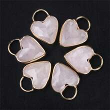 18mm Thạch anh tím thiên nhiên Wrapped Mặt dây chuyền trái tim Với dây chuyền , DIY Hình trái tim Vòng cổ xương đòn - mặt dây chuyền tình yêu cạnh - Xem 11