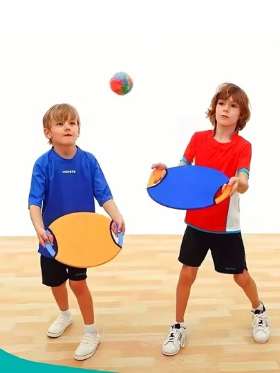 1個 弾性ループ付き 幼稚園 投げて捕るボール 親子スポーツゲーム 感覚訓練用品 トレー付き、ジム キッズ、スポーツゲーム、グループゲーム