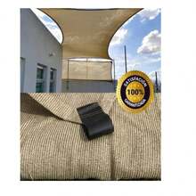 Malla Sombra Vela Tela Lona Toldos 3x3 Raschel 90% Jaretas - Camel - Ver 2