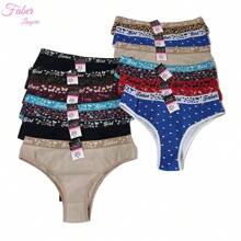 Kit 10 Calcinhas Tanga Elástico Exposto Cotton 100% Algodão Calcinha Conforto