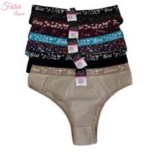 Kit 10 Calcinhas Tanga Elástico Exposto Cotton 100% Algodão Calcinha Conforto