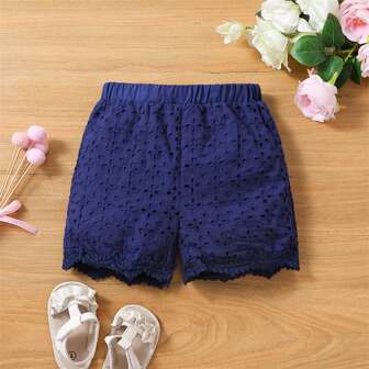 PatPat Young Girl Lace Trim Schiffy Shorts
