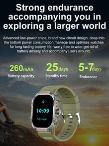 Nuevo reloj deportivo inteligente Bluetooth de GEJIAN, pantalla a color HD de 2.01, llamada inalámbrica (respuesta/marcación), notificación push, pronóstico del tiempo, resistente al agua en la vida cotidiana, larga duración de la batería, múltiples modos deportivos, reloj inteligente para hombre de moda al aire libre - Blanco - Ver 3